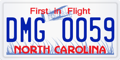 NC license plate DMG0059