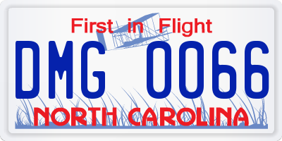 NC license plate DMG0066