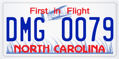 NC license plate DMG0079