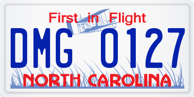 NC license plate DMG0127