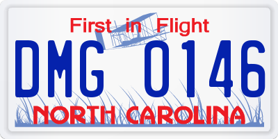 NC license plate DMG0146