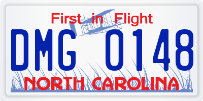 NC license plate DMG0148