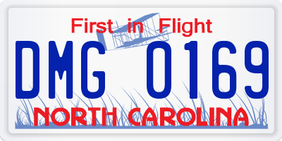 NC license plate DMG0169