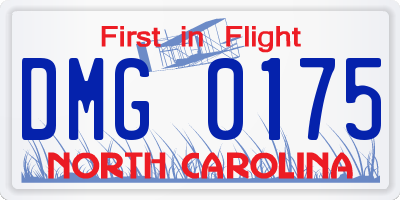 NC license plate DMG0175