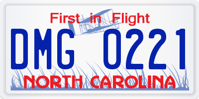 NC license plate DMG0221