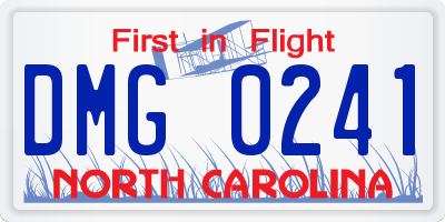 NC license plate DMG0241
