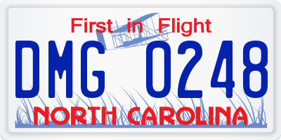 NC license plate DMG0248