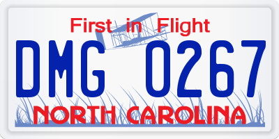 NC license plate DMG0267