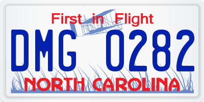 NC license plate DMG0282