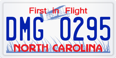 NC license plate DMG0295