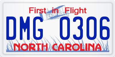 NC license plate DMG0306