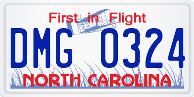 NC license plate DMG0324
