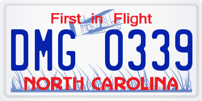 NC license plate DMG0339