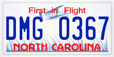NC license plate DMG0367
