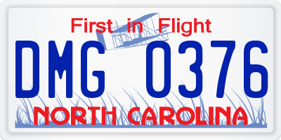 NC license plate DMG0376
