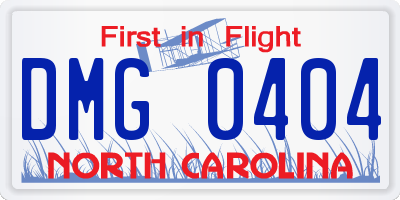 NC license plate DMG0404