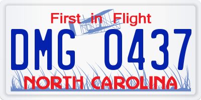 NC license plate DMG0437