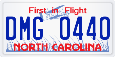 NC license plate DMG0440