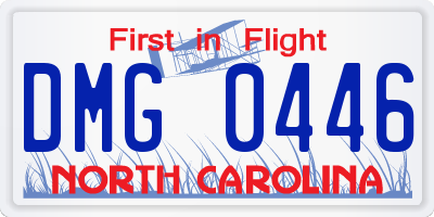 NC license plate DMG0446