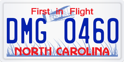 NC license plate DMG0460