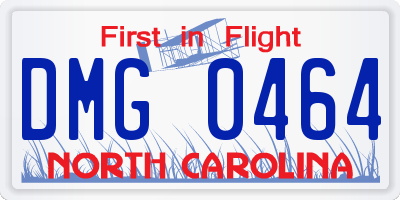 NC license plate DMG0464
