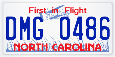 NC license plate DMG0486