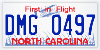 NC license plate DMG0497