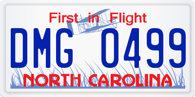NC license plate DMG0499