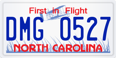 NC license plate DMG0527