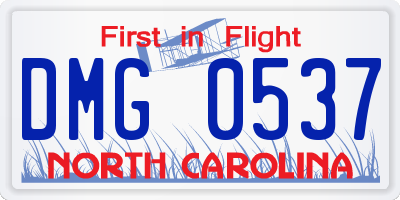 NC license plate DMG0537