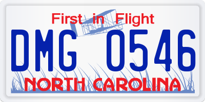NC license plate DMG0546