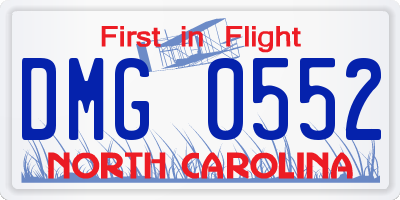 NC license plate DMG0552
