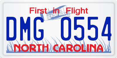 NC license plate DMG0554