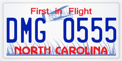 NC license plate DMG0555