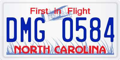 NC license plate DMG0584