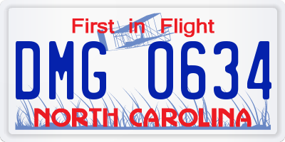 NC license plate DMG0634