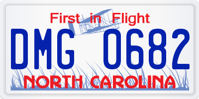 NC license plate DMG0682