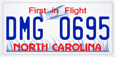 NC license plate DMG0695