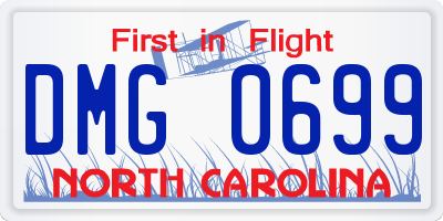 NC license plate DMG0699