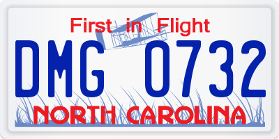 NC license plate DMG0732