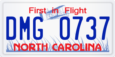 NC license plate DMG0737