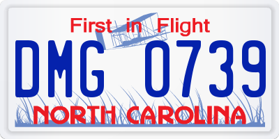 NC license plate DMG0739