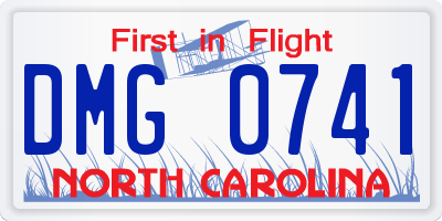 NC license plate DMG0741