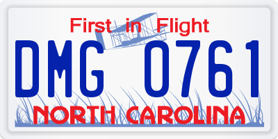 NC license plate DMG0761