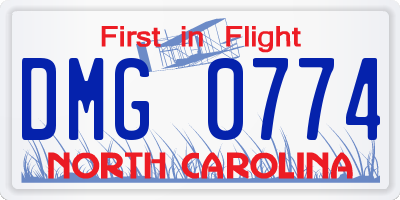 NC license plate DMG0774