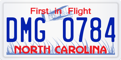 NC license plate DMG0784