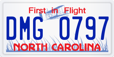 NC license plate DMG0797