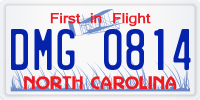 NC license plate DMG0814