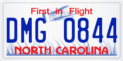 NC license plate DMG0844