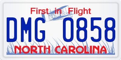 NC license plate DMG0858